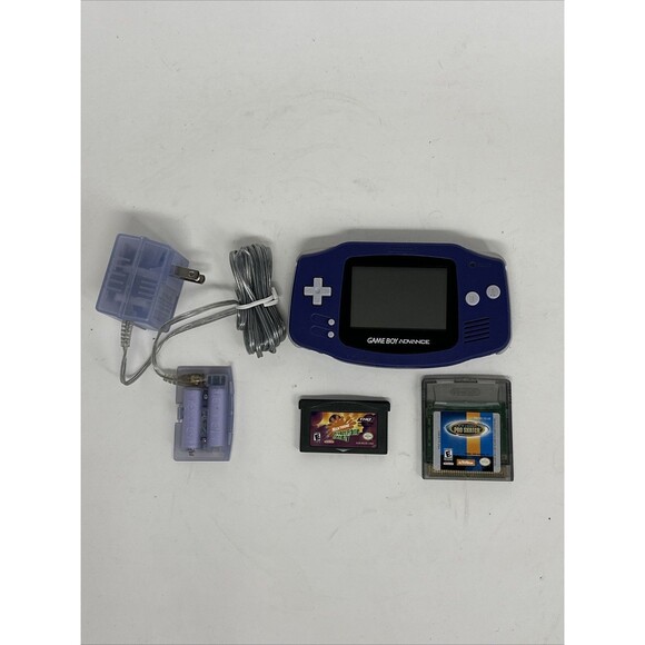Nintendo Gameboy Advance GBA Indigo Purple Handheld video game System AGB-001 - Picture 1 of 7